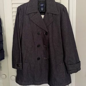 NWT Vintage Gap Denim Double Breasted Peacoat
